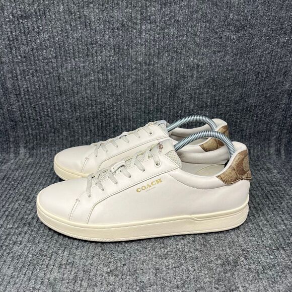 Coach Clip Low Top Lace Up Sneakers Cream White Women’s 9.5 B - Picture 3 of 8